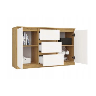 6. KOMODA 2 DRZWI 3 SZUFLADY ARTISAN/BIEL KOMPLET