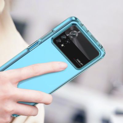 9. Outer Space Case etui Xiaomi Poco X4 Pro 5G pokrowiec z elastyczną ramką niebieskie