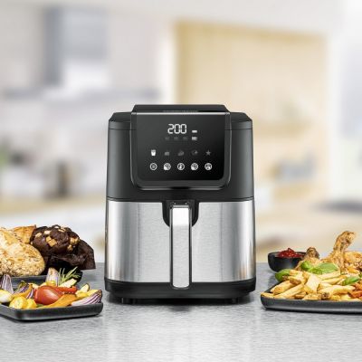 2. Rommelsbacher FRH 1500 frytkownica Pojedyńczy 5 l Autonomiczny 1500 W Frytkownica na gorące powietrze Czarny, Stal nierdzewna