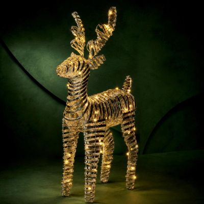 4. DEKORACJA RENIFER 60 CM 60 LED ZŁOTY