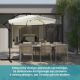 12. Extralink Black Forest Garden Umbrella with Side Panels, Large 3m Beige Cantilever Parasolowy do patio ze wspornikiem Sześciokąt Beżowy, Czarny
