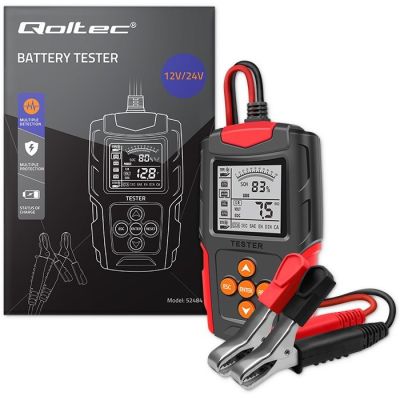 7. QOLTEC TESTER AKUMULATORA Z WYŚWIETLACZEM LCD |12V | 24V | 3AH-200AH