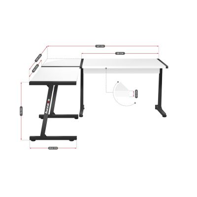 16. Biurko gamingowe Huzaro Hero 6.0 White