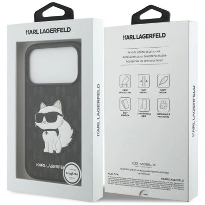 8. Etui Karl Lagerfeld Saffiano Mono Patch Choupette iPhone 18 Pro / 17 Pro - czarne
