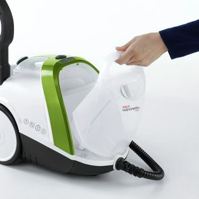 13. Odkurzacz parowy Polti Vaporetto Smart 110 Eco, Moc 1500 W, Ciśnienie pary 4 bar, Pojemność zbiornika na wodę 2 L, Biały/Zielony