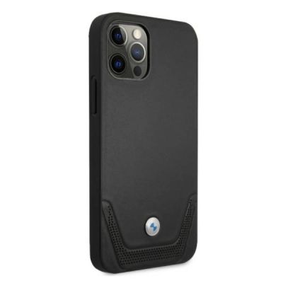 4. Etui BMW Leather Perforate na iPhone 12 Pro Max - czarne