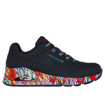 3. Skechers damskie sneakersy UNO RAVAGED LOVE 177918 BKMT