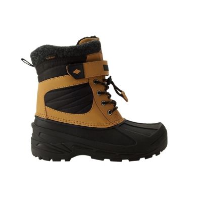 Lee Cooper buty zimowe dziecięce śniegowce brązowe ocieplane na rzep