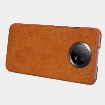 6. Nillkin Qin skórzana kabura etui Xiaomi Redmi Note 9T 5G brązowy