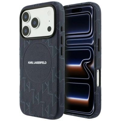 Etui Karl Lagerfeld Monogram logo MagSafe na iPhone 17 Pro Max - niebieskie