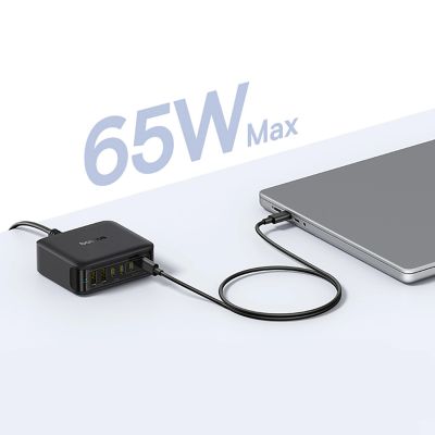 12. Stacja ładująca Baseus EnerFill FH21 120W 4xUSB-C + 2xUSB-A - czarna