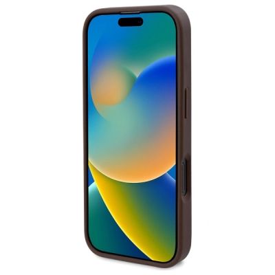 5. Etui Guess 4G Flowers Print MagSafe na iPhone 16 Pro 6.3" - brązowe