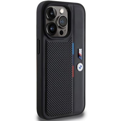 4. Etui BMW Perforated Tricolor Line na iPhone 15 Pro - czarne