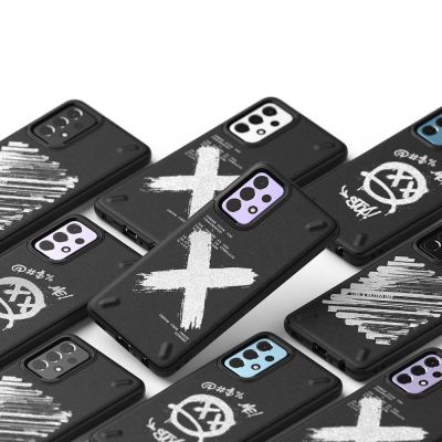 5. Ringke Onyx Design wytrzymałe etui pokrowiec Samsung Galaxy A72 4G czarny (Paint) (OXSG0047)