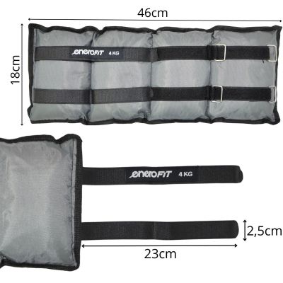 15. OBCIĄŻENIE NA PRZEGUBY SZARE 8KG (2x4KG) ENERO FIT