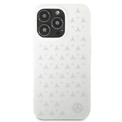 3. Etui Mercedes Silver Stars Pattern na iPhone 13 Pro Max - białe