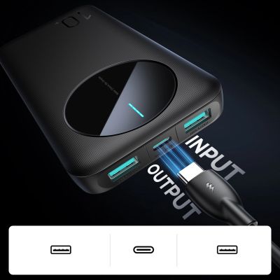 9. Powerbank Joyroom JR-PBF12 10000mAh 2.4A 2x USB-A 1x USB-C - czarny