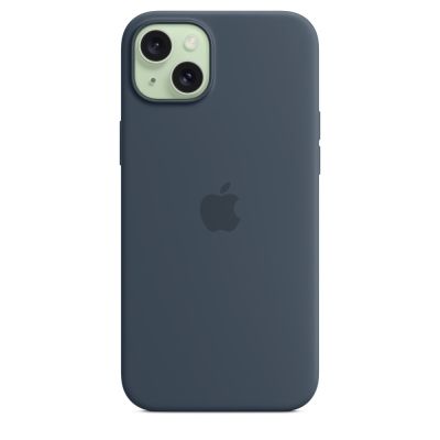 4. Silikonowe etui Apple z MagSafe Storm Blue, do Apple iPhone 15 Plus, MT123ZM/A
