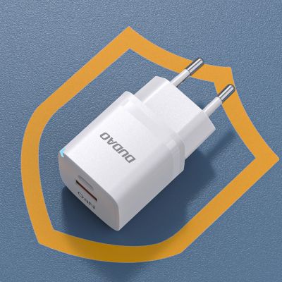 7. Ładowarka sieciowa GaN 33W PPS USB C/USB Dudao A13Pro - biała