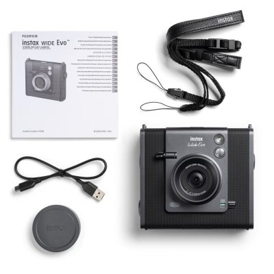 25. Hybrydowy aparat natychmiastowy FUJIFILM Instax WIDE Evo Black EX D CMOS Czarny