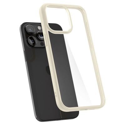 11. Etui Spigen Crystal Hybrid na iPhone 15 Pro Max - przezroczysto-beżowe