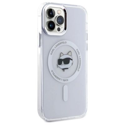 4. Etui Karl Lagerfeld IML Metal Choupette Head MagSafe na iPhone 12 - białe