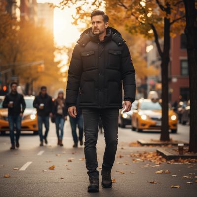 6. Kurtka męska Geographical Norway BAREDA DB BLACK MEN 096 BLACK (WY3882H/GN-NOIR)