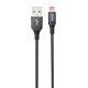 Kabel Dudao 3A 30W L3SL USB-A - Lightning w oplocie 1,2m - czarny