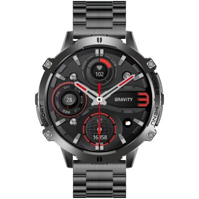 4. Smartwatch Gravity Czarny Pasek + Bransoleta GT42-2