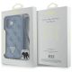 8. Etui Guess Leather Metal Logo Strass Crossbody na iPhone 16 - niebieskie