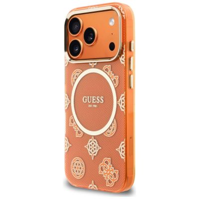 2. Etui Guess IML Peony Dot MagSafe na iPhone 17 Pro - pomarańczowe