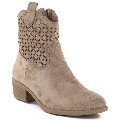 Botki damskie kowbojki ażurowe brązowe Jezzi  RMR2353-16