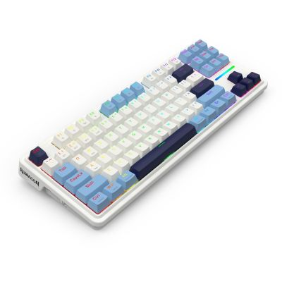 3. REDRAGON K728WBB-RGB-PRO Antonium Pro klawiatura USB + RF Wireless + Bluetooth Biały, Niebieski