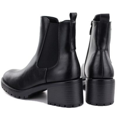 10. Botki damskie sztyblety na klocku ocieplane czarne Potocki SZ12742