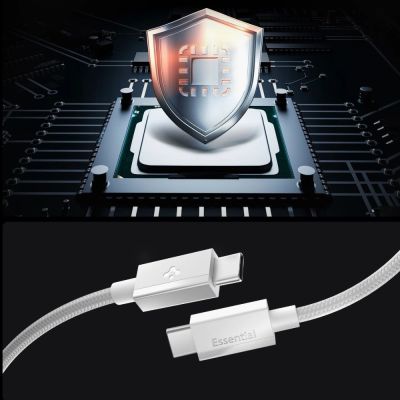 4. Kabel Spigen Essential EB6015CC USB-C 60W 150 cm - biały