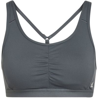 7. Stanik sportowy damski adidas Coreessentials Medium-Support szary HD7686