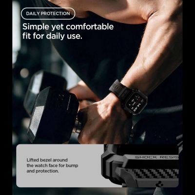 9. Pasek z obudową Spigen Rugged Armor Pro na Apple Watch 42 mm - czarny matowy
