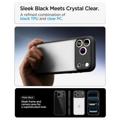 6. Etui Spigen Ultra Hybrid na iPhone 18 Pro / 17 Pro - czarne matowe