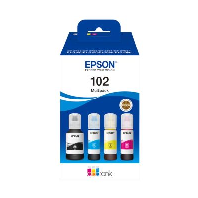 Tusze Epson 102 EcoTank Cyjan Magenta Żółty 127 ml 70 ml Atramentowy
