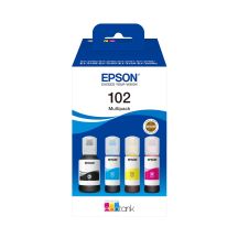 Tusze Epson 102 EcoTank Cyjan Magenta Żółty 127 ml 70 ml Atramentowy
