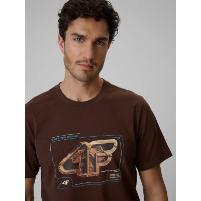 3. T-shirt regular z nadrukiem męski 4F 4FRSS26TTSHM4230-81S