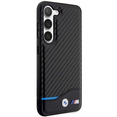 4. Etui BMW Leather Carbon na Samsung Galaxy S23+ - czarne
