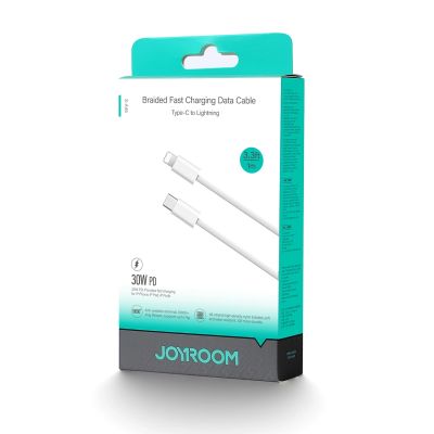 2. Kabel Joyroom S-A45 Ben Series 30W (USB-C  - Lightning) w oplocie 1m - biały