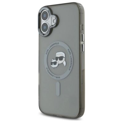 2. Etui Karl Lagerfeld IML Metal Karl&Choupette Head MagSafe na iPhone 16 - czarne