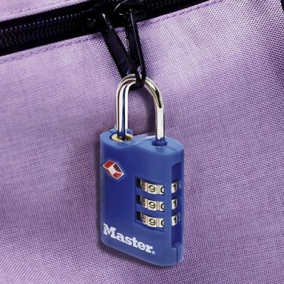 3. MASTER LOCK 4686EURT kłódka do walizek Zamek szyfrowy bagażowy Cynk Czarny, Niebieski, Fioletowy, Czerwony