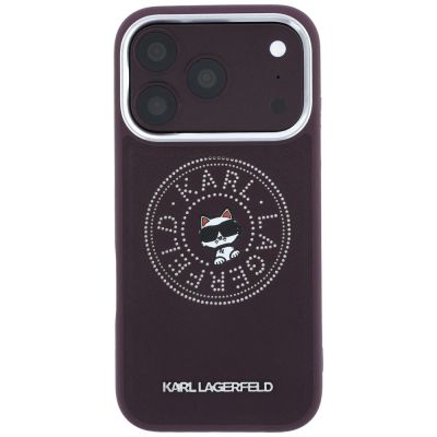 3. Etui Karl Lagerfeld Point & Choupette Sketch MagSafe na iPhone 18 Pro / 17 Pro - burgundowe