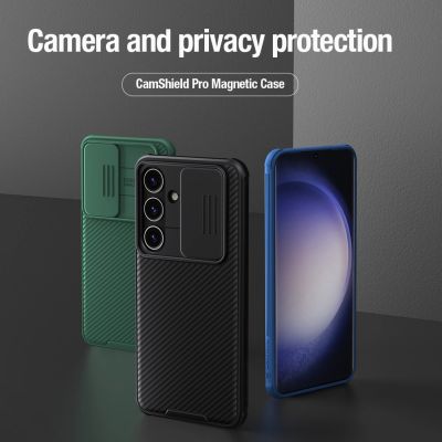 7. Etui Nillkin CamShield Pro pancerne z osłona na aparat do Samsung Galaxy S24+ - zielone