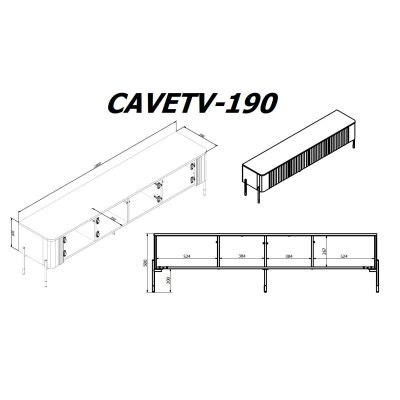 4. Szafka RTV VERA 190x40x50 kaszmir mat