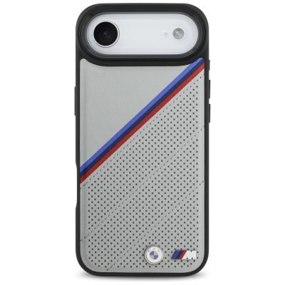 3. Etui BMW M Tricolor Metal Logo MagSafe do iPhone 17 Air - szare