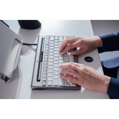 5. BakkerElkhuizen S-board 840 klawiatura Biuro USB QWERTY British English Jasny Szary, Biały